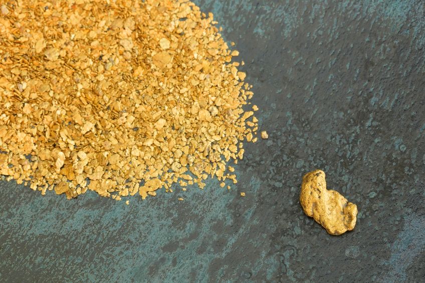 gold dust and gold nuggets